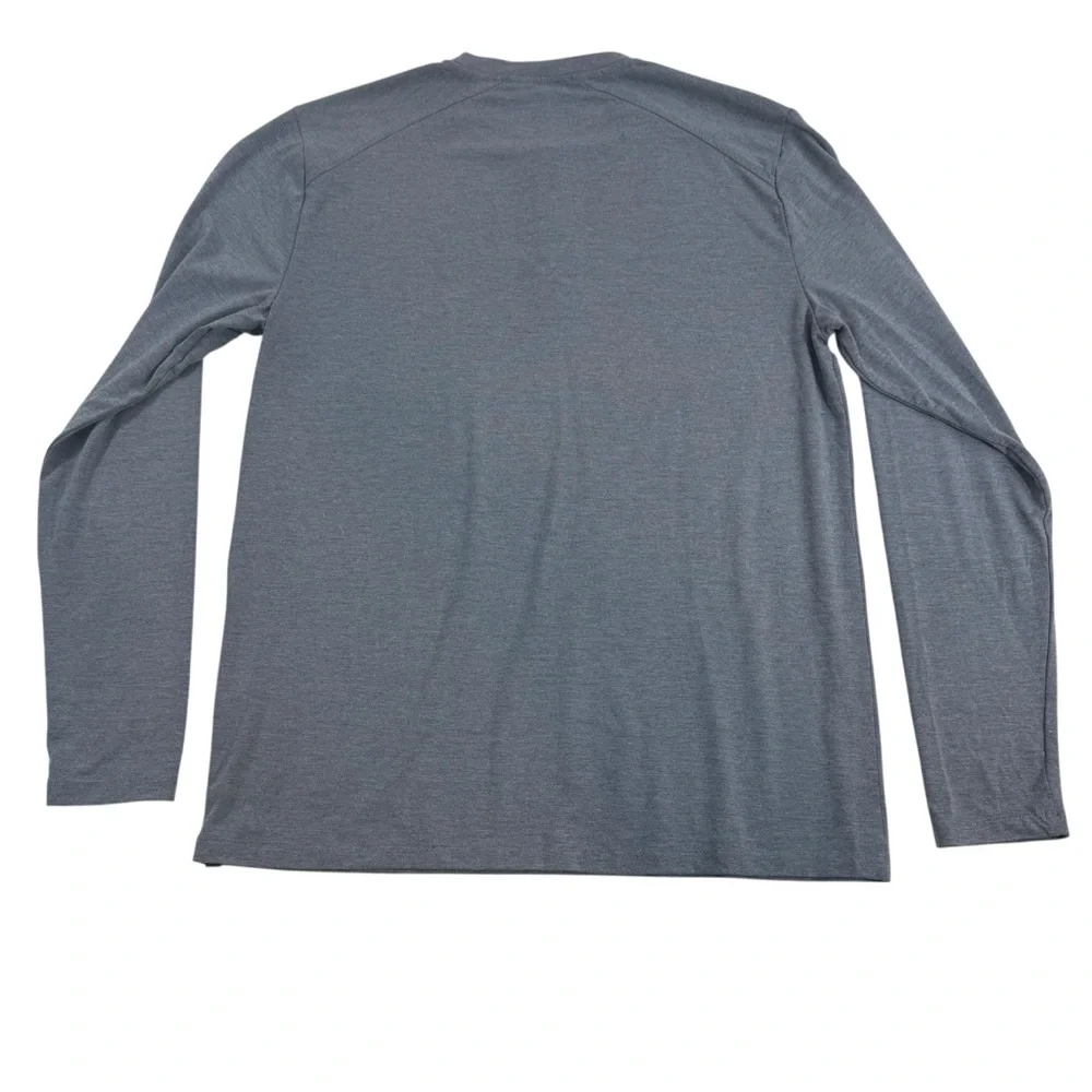 Free Fly Shirt Mens Large Blue Henley Long Sleeve‎ Bamboo Stretch Lightweight